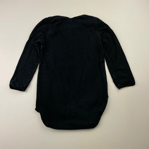 Unisex Bonds, black stretchy bodysuit / romper, EUC, size 1,  