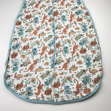 Load image into Gallery viewer, Unisex Ollie&#39;s Place, crinkle cotton sleeping bag, Australian animals, L: 86cm, GUC, size 1-2,  