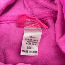 Load image into Gallery viewer, Girls Barbie, pink velour zip hoodie sweater, FUC, size 4,  