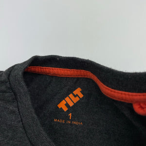 Boys Tilt, grey marle tee / top, EUC, size 1,  