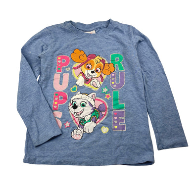 Girls Nickelodeon, Paw Patrol long sleeve tee / top, white marks sleeves, FUC, size 5,  