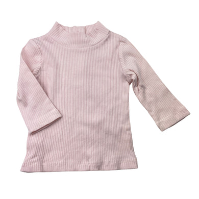 Girls Baby Berry, pink ribbed stretchy long sleeve top, EUC, size 00,  