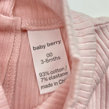 Load image into Gallery viewer, Girls Baby Berry, pink ribbed stretchy long sleeve top, EUC, size 00,  
