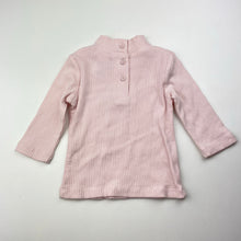 Load image into Gallery viewer, Girls Baby Berry, pink ribbed stretchy long sleeve top, EUC, size 00,  