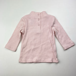 Girls Baby Berry, pink ribbed stretchy long sleeve top, EUC, size 00,  