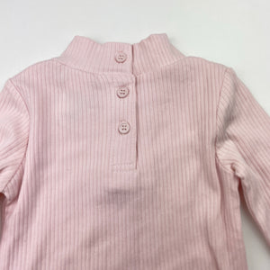 Girls Baby Berry, pink ribbed stretchy long sleeve top, EUC, size 00,  