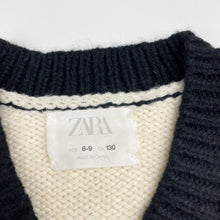 Load image into Gallery viewer, Girls Zara, black &amp; cream chunky knit sweater / jumper, GUC, size 8-9,  