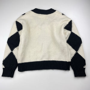 Girls Zara, black & cream chunky knit sweater / jumper, GUC, size 8-9,  