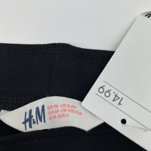 Girls H&M, black stretchy pants, elasticated, Inside leg: 43.5cm, NEW, size 6,  