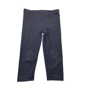 Girls Anko, navy & gold stripe leggings, Inside leg: 27cm, FUC, size 2,  
