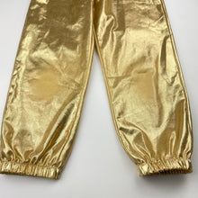 Load image into Gallery viewer, Girls SHEIN, lightweight gold metallic pants, elasticated, Inside leg: 42cm, FUC, size 5,  