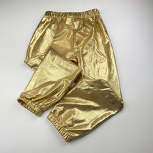 Load image into Gallery viewer, Girls SHEIN, lightweight gold metallic pants, elasticated, Inside leg: 42cm, FUC, size 5,  