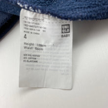 Load image into Gallery viewer, Girls Uniqlo, fleece lined strechy leggings, Inside leg: 42cm, FUC, size 4,  