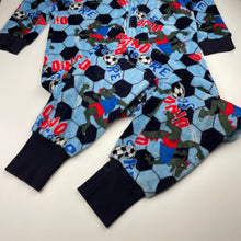 Load image into Gallery viewer, Boys TIlt, fleece all-in-one pyjamas, soccer, GUC, size 14,  
