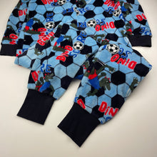 Load image into Gallery viewer, Boys TIlt, fleece all-in-one pyjamas, soccer, GUC, size 14,  