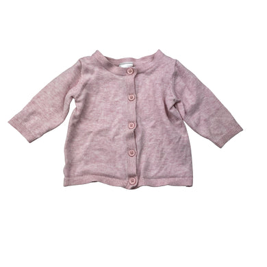 Girls Anko, pink marle lightweight knit cardigan, GUC, size 0000,  