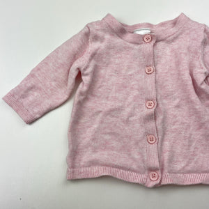Girls Anko, pink marle lightweight knit cardigan, GUC, size 0000,  