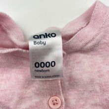 Load image into Gallery viewer, Girls Anko, pink marle lightweight knit cardigan, GUC, size 0000,  
