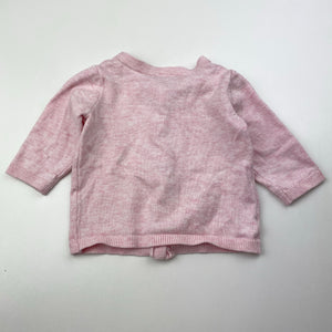 Girls Anko, pink marle lightweight knit cardigan, GUC, size 0000,  