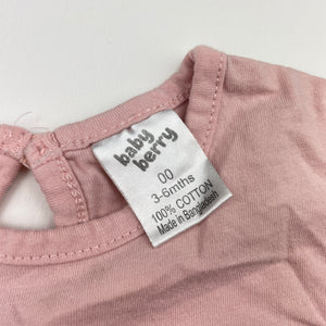 Girls Baby Berry, pink cotton tee / top, EUC, size 00,  