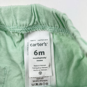 Unisex Carters, mint cotton shorts, elasticated, EUC, size 00,  