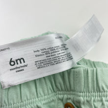 Load image into Gallery viewer, Unisex Carters, mint cotton shorts, elasticated, EUC, size 00,  
