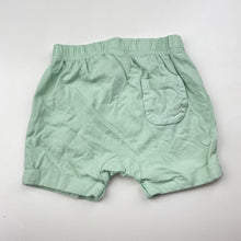 Load image into Gallery viewer, Unisex Carters, mint cotton shorts, elasticated, EUC, size 00,  