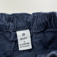 Load image into Gallery viewer, Boys Target, navy stretch cotton shorts, elasticated, FUC, size 0,  