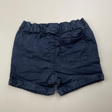 Load image into Gallery viewer, Boys Target, navy stretch cotton shorts, elasticated, FUC, size 0,  