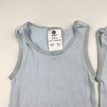 Load image into Gallery viewer, Unisex Dymples, set of 2 ribbed organic cotton singletsuits, GUC, size 0,  