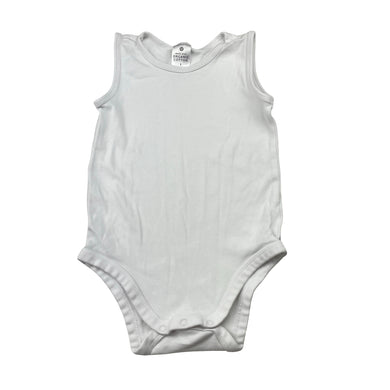 Unisex Target, white organic cotton bodysuit / romper, EUC, size 1,  