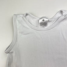 Load image into Gallery viewer, Unisex Target, white organic cotton bodysuit / romper, EUC, size 1,  