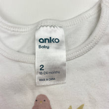 Load image into Gallery viewer, Girls Anko, white cotton bodysuit / romper, bird, GUC, size 2,  