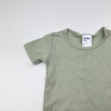 Load image into Gallery viewer, Unisex Anko, green cotton bodysuit / romper, GUC, size 1,  