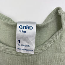 Load image into Gallery viewer, Unisex Anko, green cotton bodysuit / romper, GUC, size 1,  