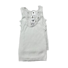 Load image into Gallery viewer, Unisex Dymples, set of 3 white ribbed cotton singlets, GUC, size 0,  