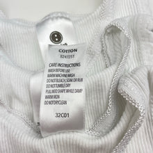 Load image into Gallery viewer, Unisex Dymples, set of 3 white ribbed cotton singlets, GUC, size 0,  