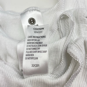 Unisex Dymples, set of 3 white ribbed cotton singlets, GUC, size 0,  