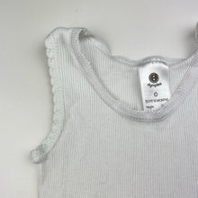 Load image into Gallery viewer, Unisex Dymples, set of 3 white ribbed cotton singlets, GUC, size 0,  