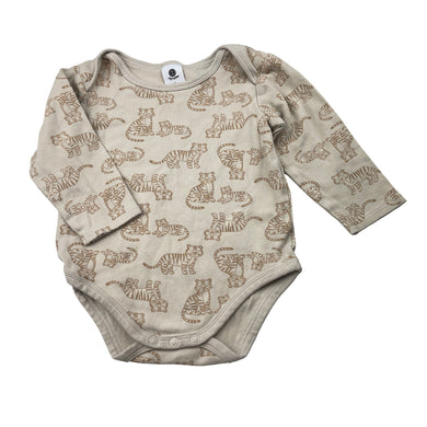 Unisex Dymples, organic cotton bodysuit / romper, tigers, GUC, size 1,  