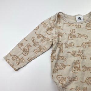 Unisex Dymples, organic cotton bodysuit / romper, tigers, GUC, size 1,  
