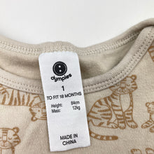 Load image into Gallery viewer, Unisex Dymples, organic cotton bodysuit / romper, tigers, GUC, size 1,  