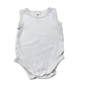 Unisex Target, white cotton bodysuit / romper, EUC, size 0,  