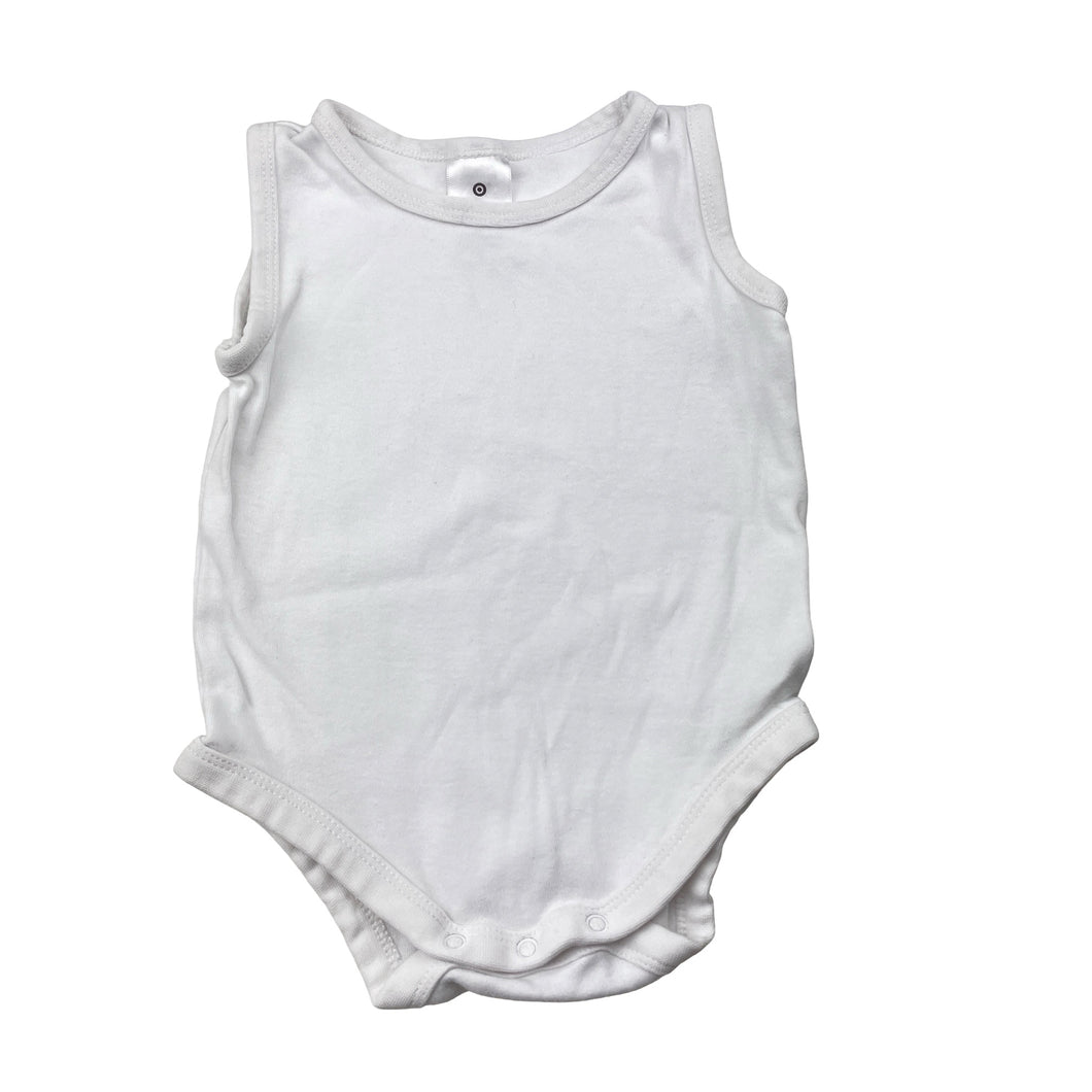 Unisex Target, white cotton bodysuit / romper, EUC, size 0,  