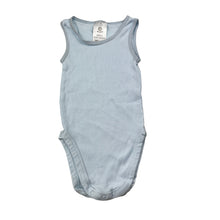 Load image into Gallery viewer, Unisex Dymples, blue ribbed organic cotton singletsuit, EUC, size 0,  