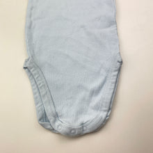 Load image into Gallery viewer, Unisex Dymples, blue ribbed organic cotton singletsuit, EUC, size 0,  
