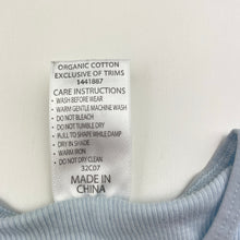 Load image into Gallery viewer, Unisex Dymples, blue ribbed organic cotton singletsuit, EUC, size 0,  