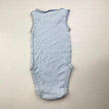 Load image into Gallery viewer, Unisex Dymples, blue ribbed organic cotton singletsuit, EUC, size 0,  