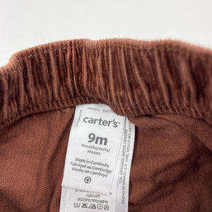 Boys Carters, corduroy cotton pants, elasticated, EUC, size 0,  