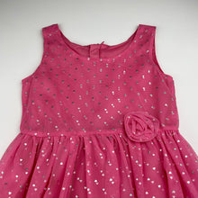 Load image into Gallery viewer, Girls pink, tulle party dress, no labels, armpit to armpit: 30cm, EUC, size 4-5, L: 58cm